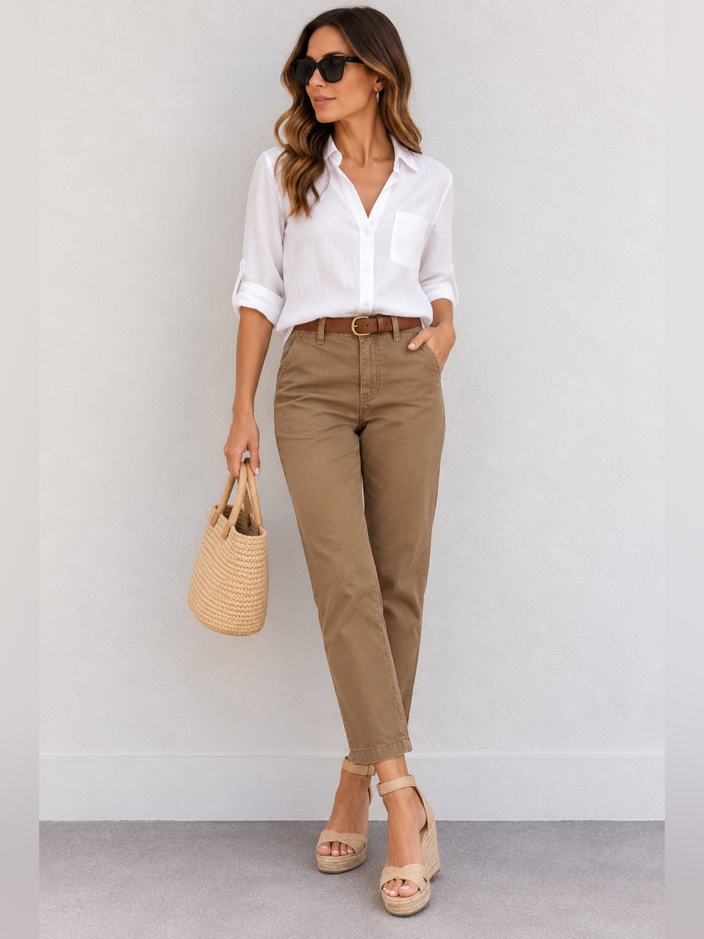 Vince khaki chino trousers size 6